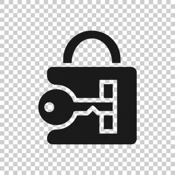 Locker icon in flat style. Padlock password vector illustration on white isol Stock Illustration