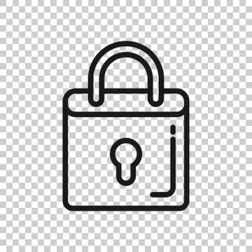 Locker icon in flat style. Padlock password vector illustration on white isol Stock Illustration