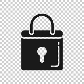 Locker icon in flat style. Padlock password vector illustration on white isol Illustrazione stock