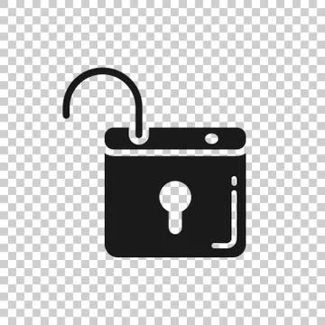 Locker icon in flat style. Padlock password vector illustration on white isol Illustrazione stock