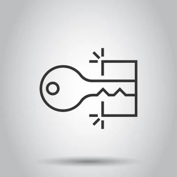 Locker icon in flat style. Padlock password vector illustration on white isol Stock Illustration