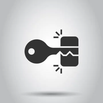 Locker icon in flat style. Padlock password vector illustration on white isol Stock Illustration