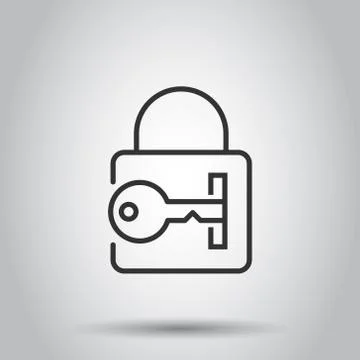 Locker icon in flat style. Padlock password vector illustration on white isol Stock Illustration