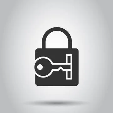 Locker icon in flat style. Padlock password vector illustration on white isol Illustrazione stock