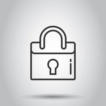 Locker icon in flat style. Padlock password vector illustration on white isol Stock Illustration