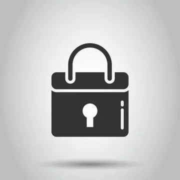 Locker icon in flat style. Padlock password vector illustration on white isol Stock Illustration