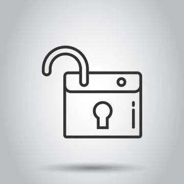 Locker icon in flat style. Padlock password vector illustration on white isol Stock Illustration