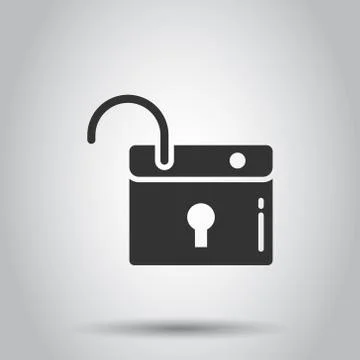 Locker icon in flat style. Padlock password vector illustration on white isol Stock Illustration