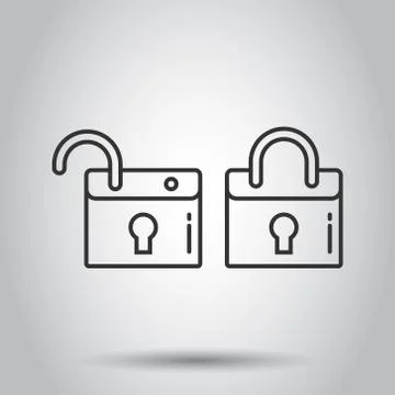 Locker icon in flat style. Padlock password vector illustration on white isol Stock Illustration