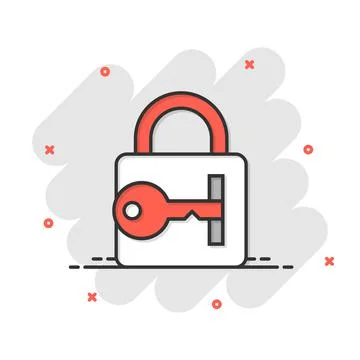 Locker icon in flat style. Padlock password vector illustration on white isol Stock Illustration
