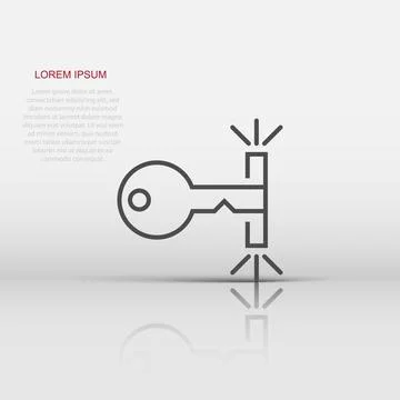 Locker icon in flat style. Padlock password vector illustration on white is.. Stock Illustration