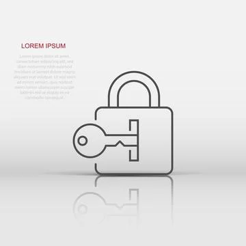 Locker icon in flat style. Padlock password vector illustration on white is.. Illustrazione stock