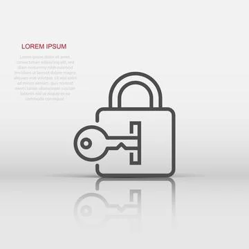 Locker icon in flat style. Padlock password vector illustration on white is.. Stock Illustration