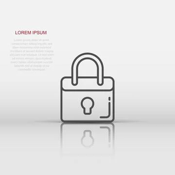 Locker icon in flat style. Padlock password vector illustration on white is.. Illustrazione stock