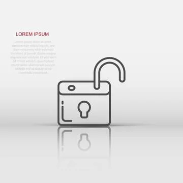 Locker icon in flat style. Padlock password vector illustration on white is.. Stock Illustration