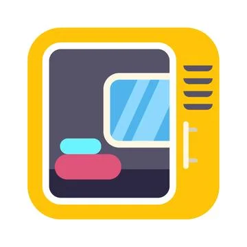 Locker icon with personal items and mirror inside Stock Illustration