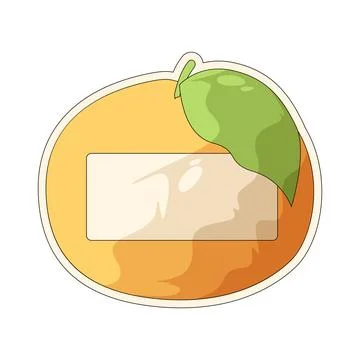 Locker Label with Orange Fruit Shape illustration Stock Illustration