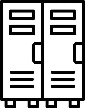 Locker Line Icon Design Stock Illustration