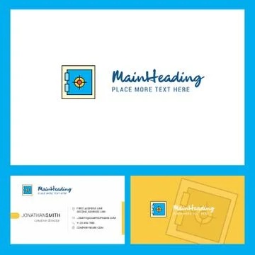 Locker  Logo design with Tagline &amp; Front and Back Busienss Card Template. Vec Stock Illustration