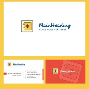 Locker Logo design with Tagline &amp; Front and Back Busienss Card Template. Vect Stock Illustration