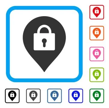 Locker Marker Framed Icon Stock Illustration