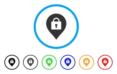 Locker Marker Rounded Icon 스톡 일러스트