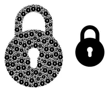 Locker Mosaic of Locker Items and Original Icon Stock Illustration