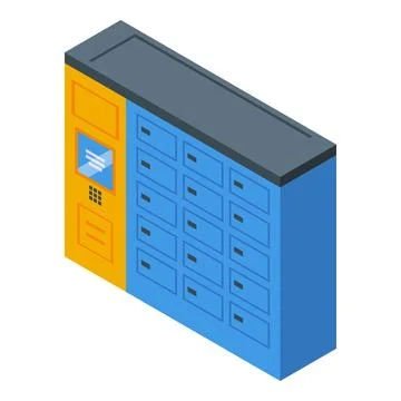 Locker parcel icon isometric vector. Free delivery Stock Illustration