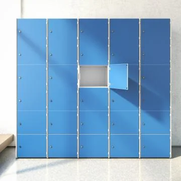 Locker Room. 3d rendering Illustrazione stock