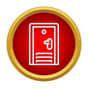 Locker room door icon representing storage or security Stock Illustration