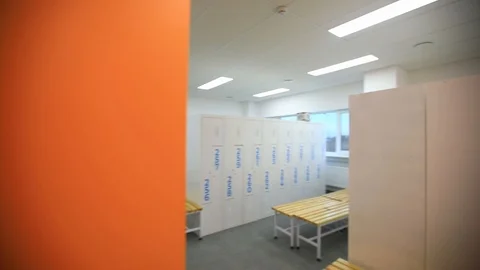 Locker room at the enterprise Stockbeeldmateriaal 126268850
