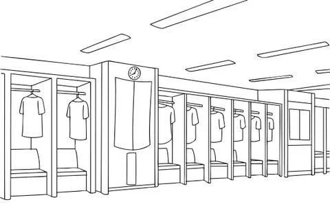 The Locker Room Stock Illustration