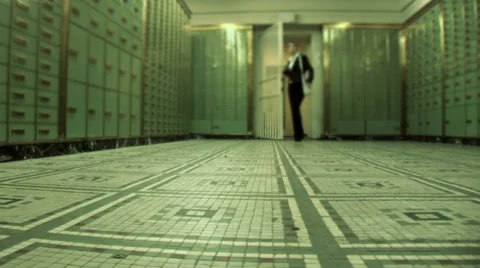 Locker room. inside bank. save money cash. withdraw Stock Footage 37272211
