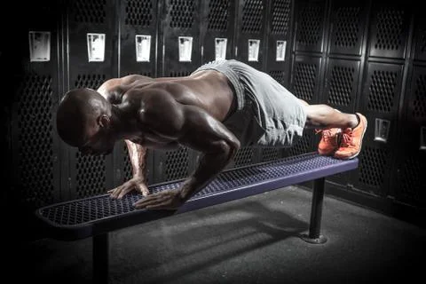 Locker Room Push Ups Stock Photos