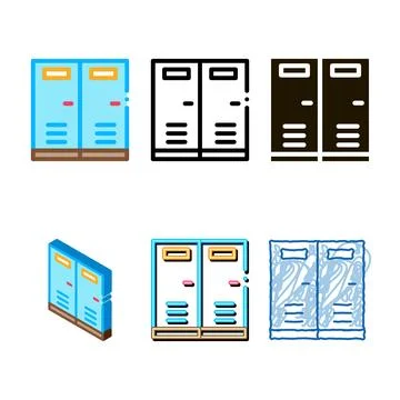 Locker rooms icon vector stylized outline Stock Illustration