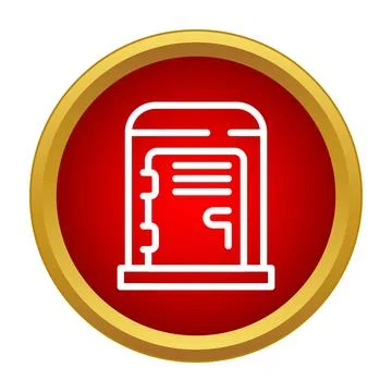 Locker storage unit in a red circle icon Stock Illustration