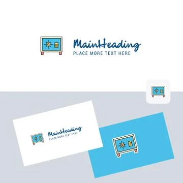 Locker vector logotype with business card template. Elegant corporate identit Stock Illustration
