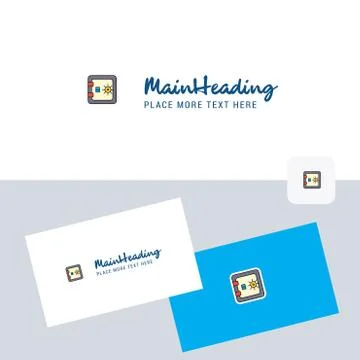 Locker vector logotype with business card template. Elegant corporate identit Stock Illustration