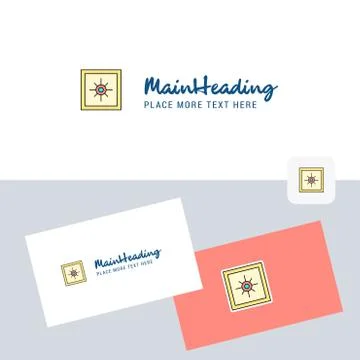Locker  vector logotype with business card template. Elegant corporate identi Stock Illustration