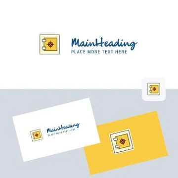 Locker vector logotype with business card template. Elegant corporate identit Stock-Illustration