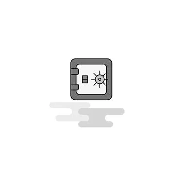 Locker Web Icon. Flat Line Filled Gray Icon Vector Stock Illustration