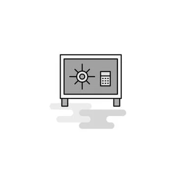 Locker Web Icon. Flat Line Filled Gray Icon Vector Illustrazione stock
