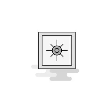 Locker  Web Icon. Flat Line Filled Gray Icon Vector Stock-Illustration