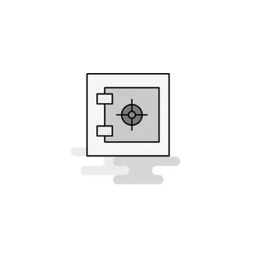 Locker Web Icon. Flat Line Filled Gray Icon Vector Stock Illustration