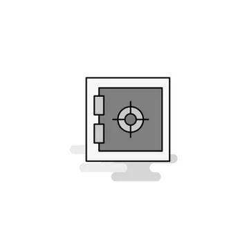 Locker  Web Icon. Flat Line Filled Gray Icon Vector Stock Illustration