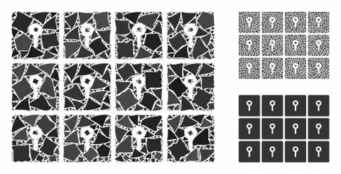 Lockers Composition Icon of Raggy Elements Illustrazione stock