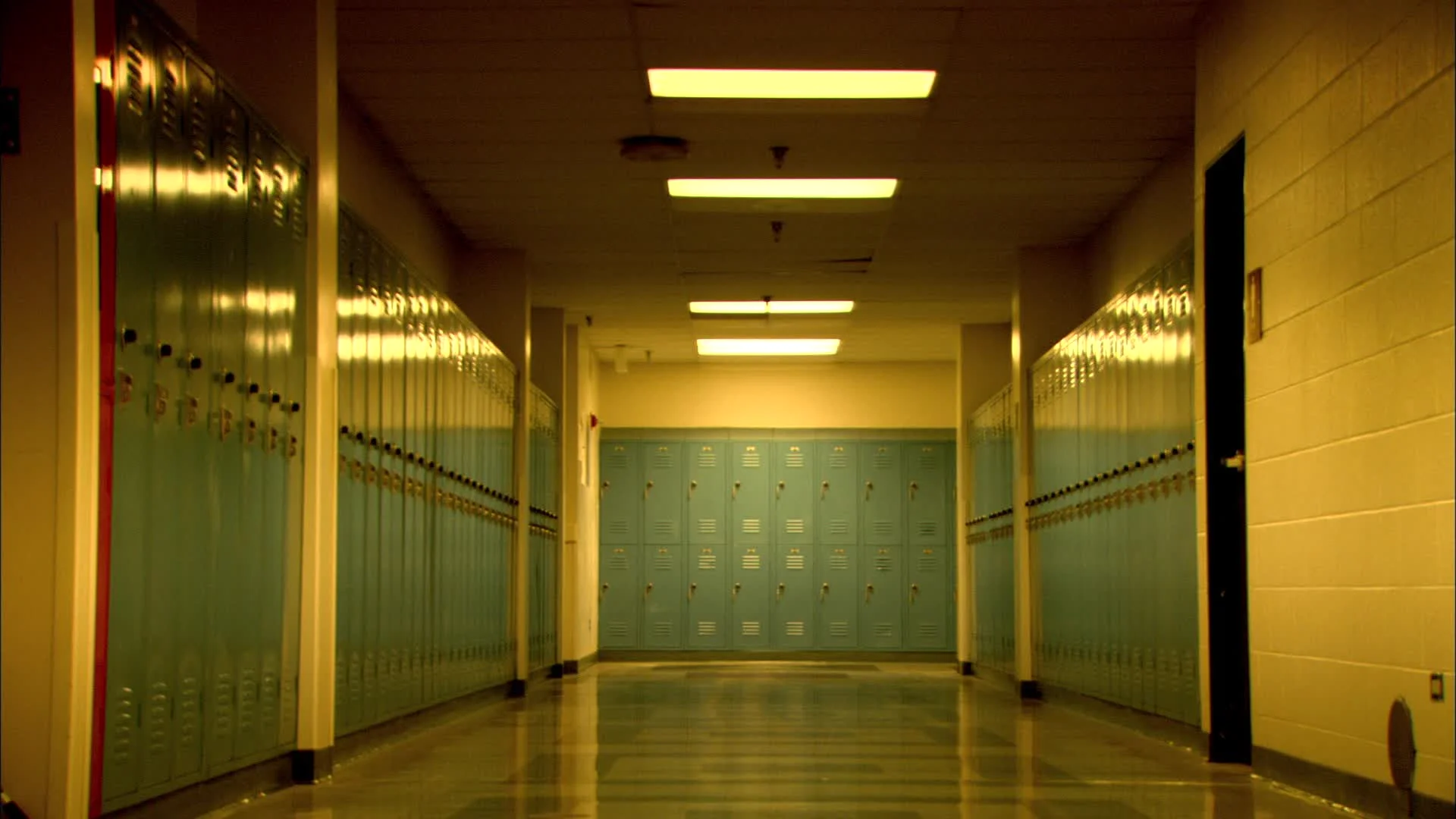 school hallway background with lockers