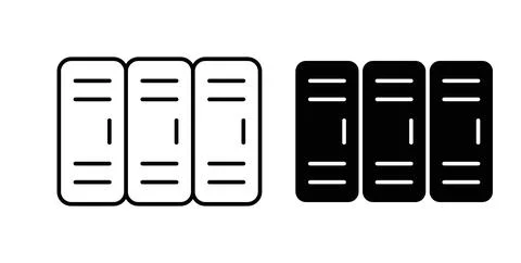 Lockers icon. Style is flat and line symbol Illustrazione stock