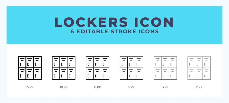 Lockers icon vector illustration. With editable stroke for web. App and more. Illustrazione stock