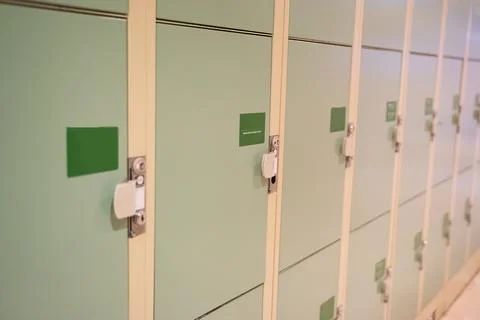 Lockers to store documents for registered hotel guests Stock Photos